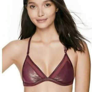 3/$30!VS Pink Sparkly Burgundy Bralette